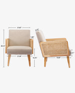 Stockton Rattan Cane Fabric Armchair