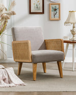 Stockton Rattan Cane Fabric Armchair