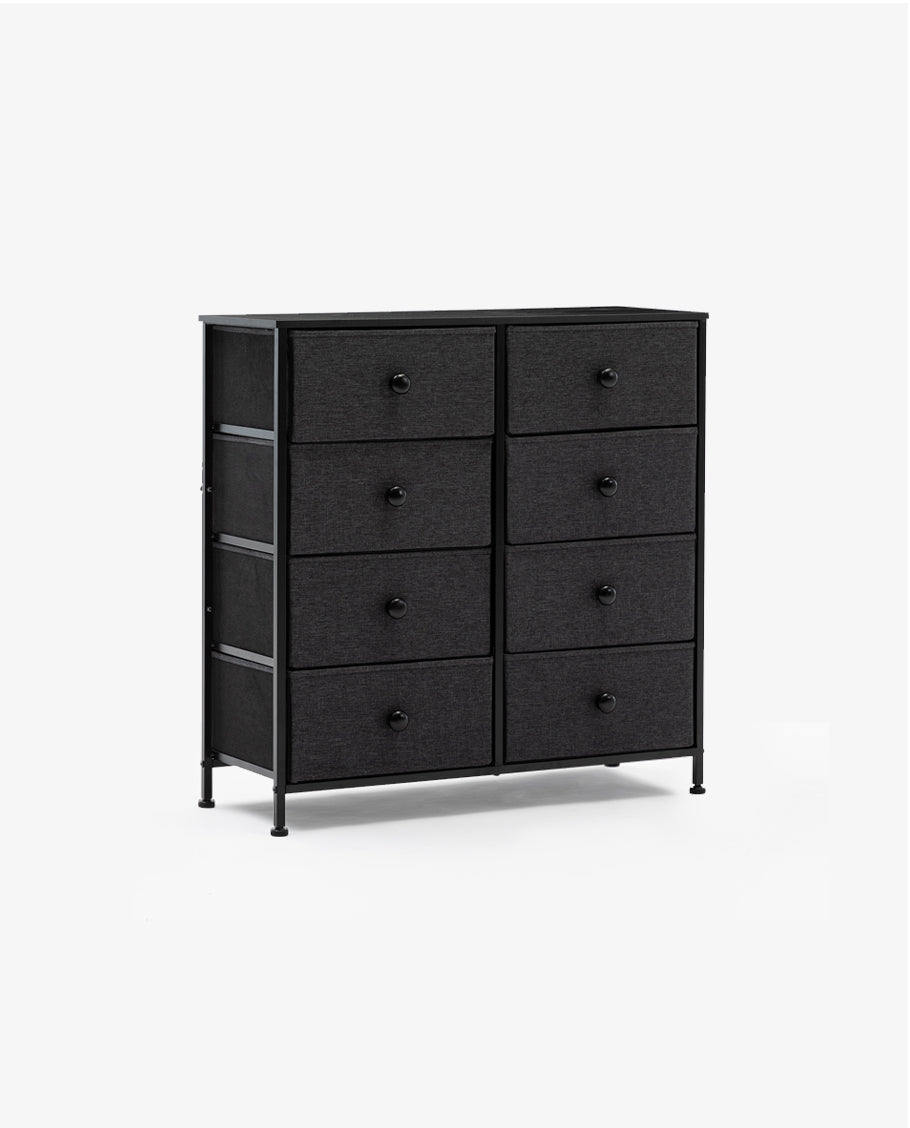 Montgomery Steel Frame Double Dresser with 6 or 8 Fabric Drawers - DUHOME 3 Shelves Montgomery Steel Frame Double Dresser with 6 or 8 Fabric Drawers - DUHOME 3 Shelves
