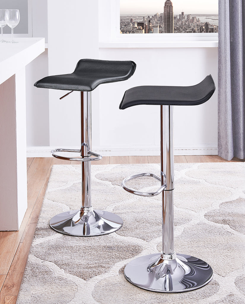 Leather and chrome bar stools clearance