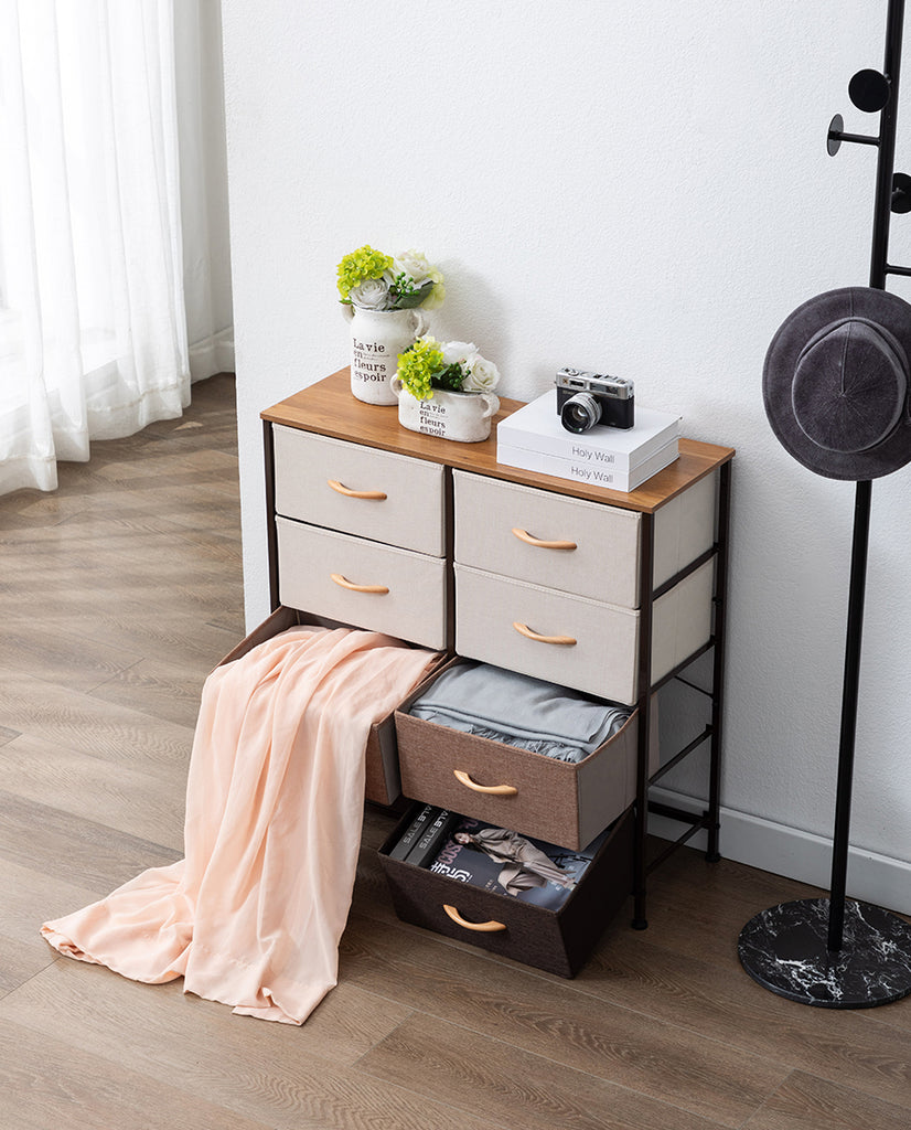 Shelf with sales fabric drawers