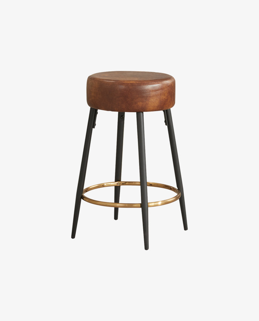 Leather round bar deals stools