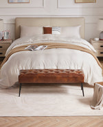 Taos Tufted Faux Leather Vanity Bench