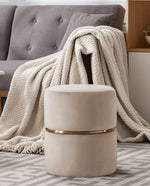 DUHOME round pink ottoman