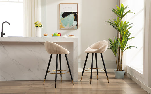 khaki flower bar chairs