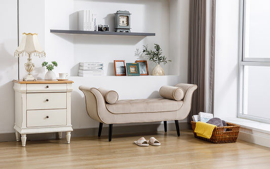 rolled arm entryway bedroom bench