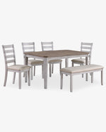 Kanab 6-Piece Dining Table Set (1 Table+4 Chairs+1 Bench)