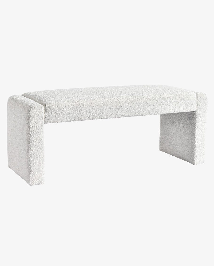 Boucle Fabric Upholstered Bench