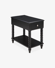 Spindle Leg Wood End Table wiith Drawer