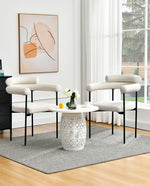 Redding Curved Backrest Boucle Dining Chairs Set of 2