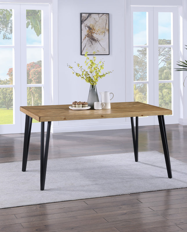 Bandera Chevron Pattern Wooden Dining Table