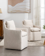 Denton Upholstered Rolling Dining Armchair