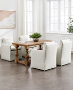 Denton Upholstered Rolling Dining Chair