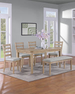 Kanab 6-Piece Dining Table Set (1 Table+4 Chairs+1 Bench)