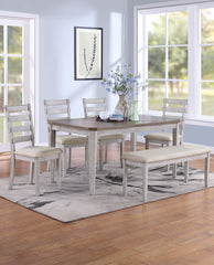 Kanab 6-Piece Dining Table Set (1 Table+4 Chairs+1 Bench)