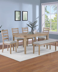 Kanab 6-Piece Dining Table Set (1 Table+4 Chairs+1 Bench)