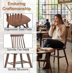 Walnut Wooden Dining Chairs Set of 4