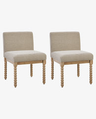 Spindle Leg Dining Chairs Set of 2