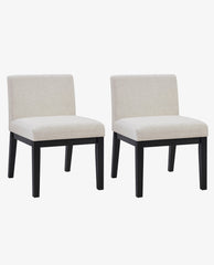 Rustic Upholstered Wood Dining Chair Set of 2