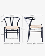 Estes Park Scandi-Style Wishbone Metal Chairs Set of 2