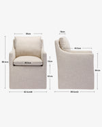 Denton Upholstered Rolling Dining Armchair