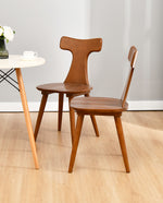 Huntington Beach Curved Slat Back Wooden Dining Chairs Set of 2