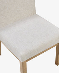 Rustic Upholstered Wood Dining Chair Set of 2