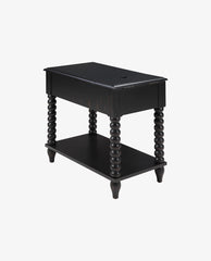 Spindle Leg Wood End Table wiith Drawer