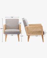 Stockton Rattan Cane Fabric Armchair