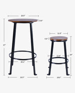 Breckenridge Bistro Pub Dining Set (1 Table+2 Stools)