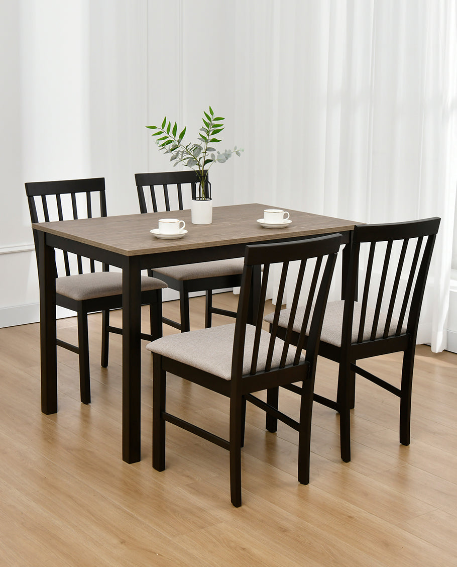 Big Bear Lake Dining Set (1 Table+ 4 Slat Back Chairs) - DUHOME ...