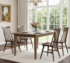 Walnut Wooden Dining Chairs Set of 4