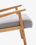 Juneau Fabric Wood Lounge Armchair