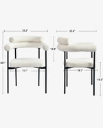 Redding Curved Backrest Boucle Dining Chairs Set of 2