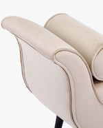 Florence Roll Arm Tufted Velvet Bench with Bolster Pillows