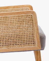 Stockton Rattan Cane Fabric Armchair