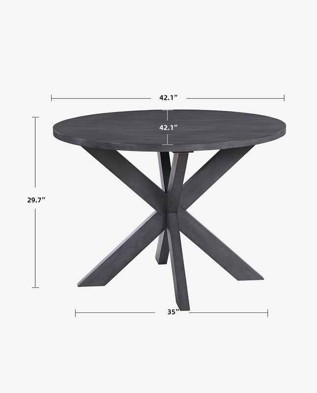 Lake Charles Round Trestle Dining Table Set (1 Table+2 Slat Back Chairs ...