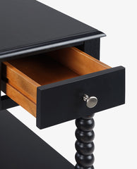 Spindle Leg Wood End Table wiith Drawer
