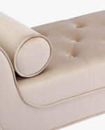 Florence Roll Arm Tufted Velvet Bench with Bolster Pillows