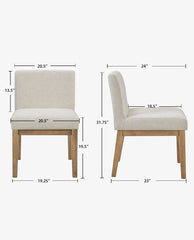 Rustic Upholstered Wood Dining Chair Set of 2