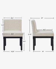 Spindle Leg Dining Chairs Set of 2
