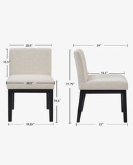 Rustic Upholstered Wood Dining Chair Set of 2