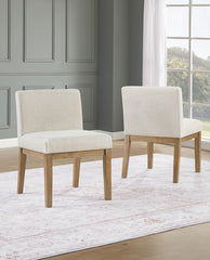 Rustic Upholstered Wood Dining Chair Set of 2