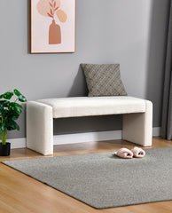 Boucle Fabric Upholstered Bench