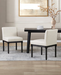 Spindle Leg Dining Chairs Set of 2