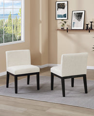 Rustic Upholstered Wood Dining Chair Set of 2