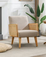 Stockton Rattan Cane Fabric Armchair