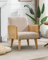 Stockton Rattan Cane Fabric Armchair