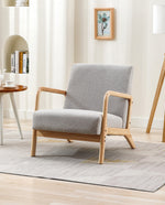 Cape Cod Fabric Wood Lounge Accent Chair