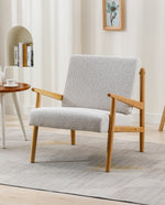 Juneau Fabric Wood Lounge Armchair